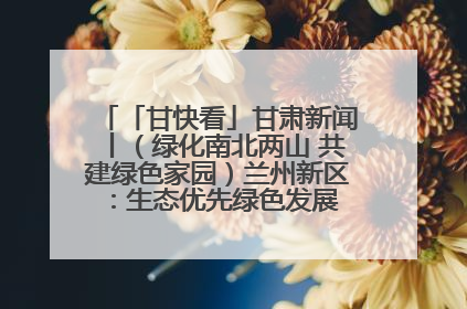 「甘快看」甘肃新闻丨（绿化南北两山 共建绿色家园）兰州新区：生态优先绿色发展 打造生态环保示范区