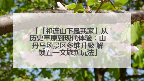 「祁连山下是我家」从历史草原到现代体验：山丹马场景区多维升级 解锁五一文旅新玩法