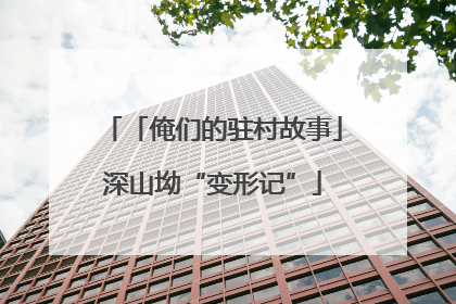 「俺们的驻村故事」深山坳“变形记”
