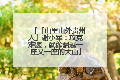 「山里山外贵州人」谢小军：攻克难题，就像翻越一座又一座的大山