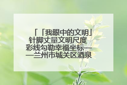 「我眼中的文明」针脚丈量文明尺度 彩线勾勒幸福坐标——兰州市城关区酒泉路街道办事处