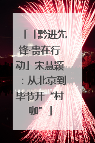 「黔进先锋·贵在行动」宋慧颖：从北京到毕节开“村咖”