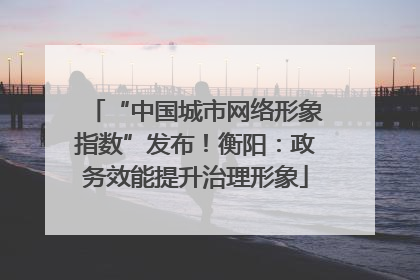 “中国城市网络形象指数”发布！衡阳：政务效能提升治理形象