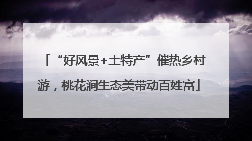 “好风景+土特产”催热乡村游，桃花涧生态美带动百姓富