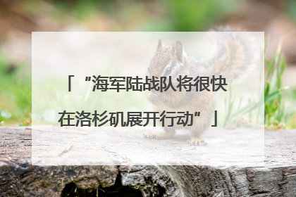 “海军陆战队将很快在洛杉矶展开行动”