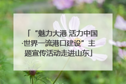 “魅力大港 活力中国·世界一流港口建设”主题宣传活动走进山东