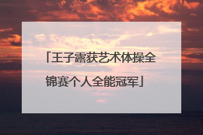 王子露获艺术体操全锦赛个人全能冠军