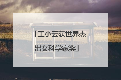 王小云获世界杰出女科学家奖