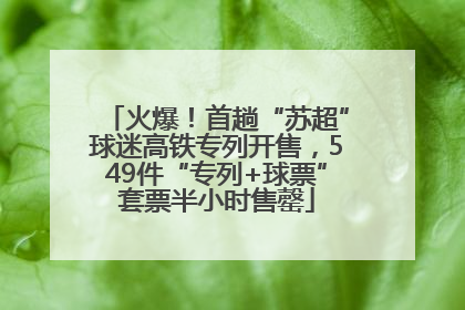 火爆！首趟“苏超”球迷高铁专列开售，549件“专列+球票”套票半小时售罄