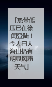 热带低压已在徐闻登陆！今天白天海口仍有明显风雨天气