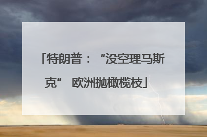 特朗普：“没空理马斯克” 欧洲抛橄榄枝