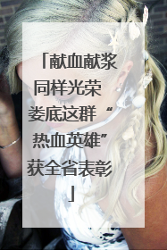 献血献浆同样光荣 娄底这群“热血英雄”获全省表彰
