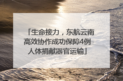 生命接力，东航云南高效协作成功保障4例人体捐献器官运输
