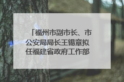 福州市副市长、市公安局局长王锡章拟任福建省政府工作部门正厅长级职务