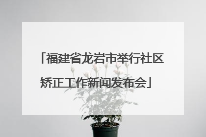 福建省龙岩市举行社区矫正工作新闻发布会