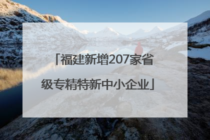 福建新增207家省级专精特新中小企业