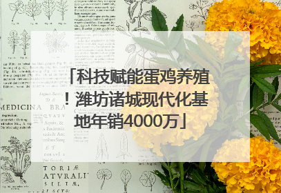 科技赋能蛋鸡养殖！潍坊诸城现代化基地年销4000万