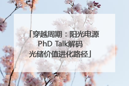 穿越周期：阳光电源PhD Talk解码光储价值进化路径