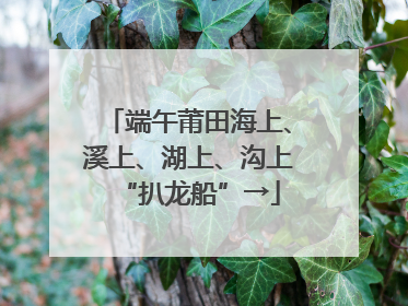 端午莆田海上、溪上、湖上、沟上“扒龙船”→
