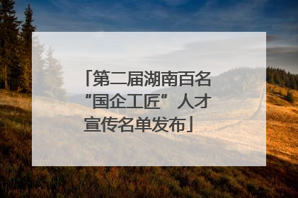 第二届湖南百名“国企工匠”人才宣传名单发布