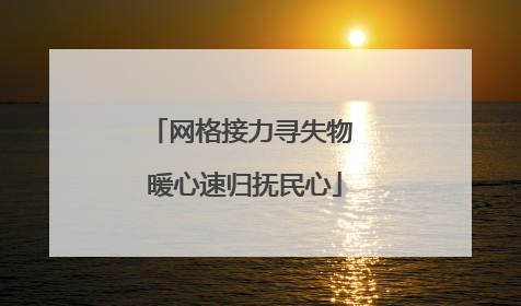 网格接力寻失物 暖心速归抚民心