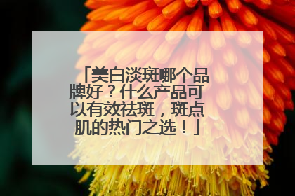 美白淡斑哪个品牌好？什么产品可以有效祛斑，斑点肌的热门之选！