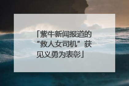 紫牛新闻报道的“救人女司机”获见义勇为表彰