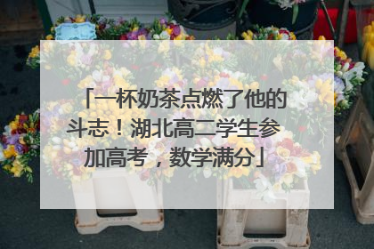 一杯奶茶点燃了他的斗志！湖北高二学生参加高考，数学满分
