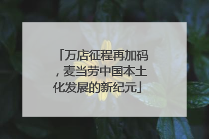 万店征程再加码，麦当劳中国本土化发展的新纪元