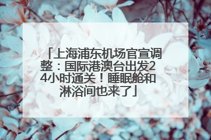 上海浦东机场官宣调整：国际港澳台出发24小时通关！睡眠舱和淋浴间也来了