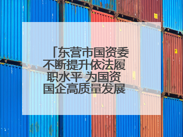 东营市国资委不断提升依法履职水平 为国资国企高质量发展提供坚实保障