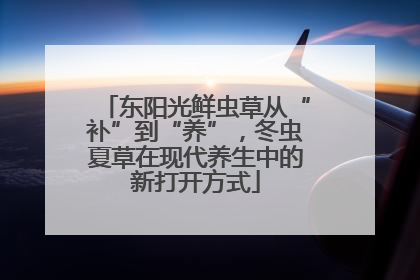 东阳光鲜虫草从“补”到“养”，冬虫夏草在现代养生中的新打开方式