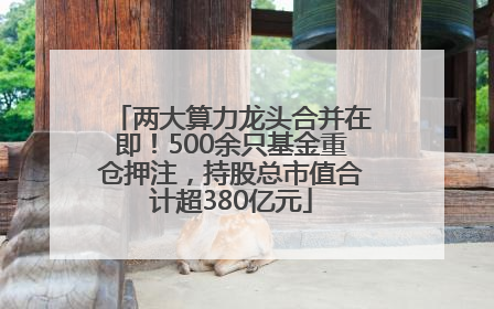 两大算力龙头合并在即！500余只基金重仓押注，持股总市值合计超380亿元
