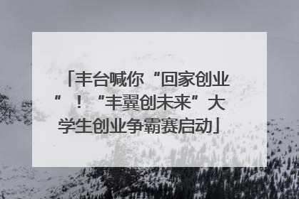 丰台喊你“回家创业”！“丰翼创未来”大学生创业争霸赛启动