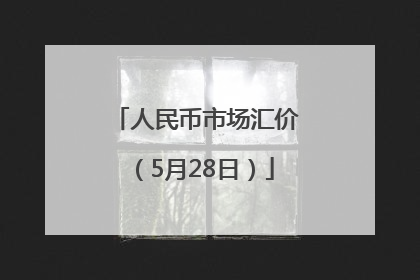 人民币市场汇价（5月28日）