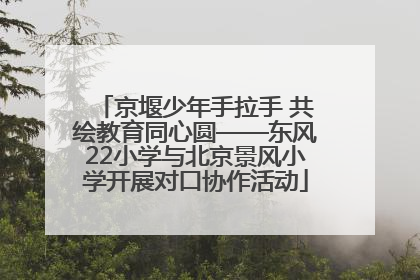 京堰少年手拉手 共绘教育同心圆——东风22小学与北京景风小学开展对口协作活动