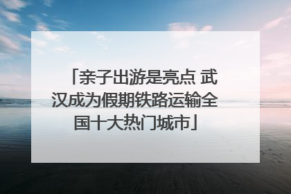 亲子出游是亮点 武汉成为假期铁路运输全国十大热门城市