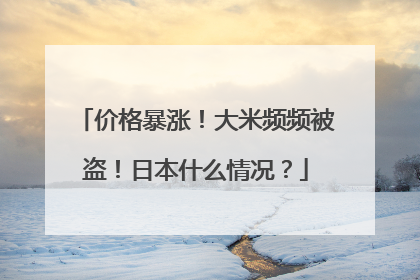 价格暴涨！大米频频被盗！日本什么情况？