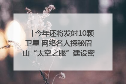 今年还将发射10颗卫星 网络名人探秘眉山“太空之眼”建设密码｜网络名人四川行
