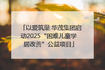 以爱筑巢 华茂集团启动2025“困难儿童学居改善”公益项目