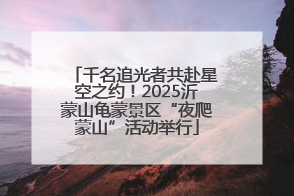 千名追光者共赴星空之约！2025沂蒙山龟蒙景区“夜爬蒙山”活动举行