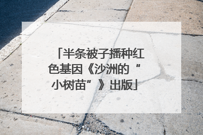 半条被子播种红色基因《沙洲的“小树苗”》出版