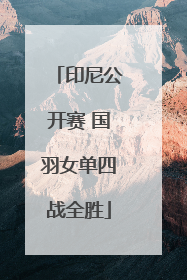 印尼公开赛 国羽女单四战全胜