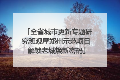 全省城市更新专题研究班观摩郑州示范项目 解锁老城焕新密码