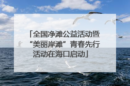 全国净滩公益活动暨“美丽岸滩”青春先行活动在海口启动
