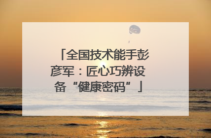 全国技术能手彭彦军：匠心巧辨设备“健康密码”