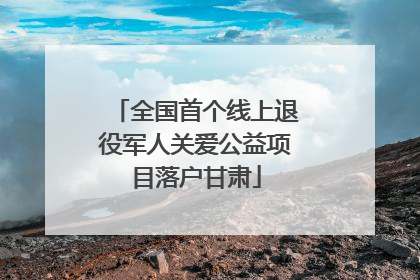 全国首个线上退役军人关爱公益项目落户甘肃