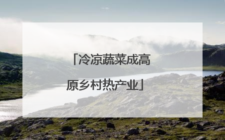 冷凉蔬菜成高原乡村热产业