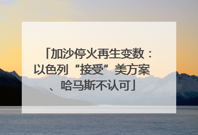 加沙停火再生变数：以色列“接受”美方案、哈马斯不认可