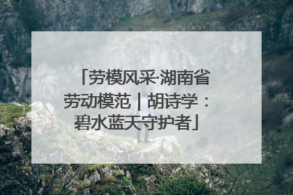 劳模风采·湖南省劳动模范｜胡诗学：碧水蓝天守护者